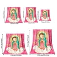 thumbnail image 4 of Anime Style Our Lady of Guadalupe Flannel Throw Blanket - Soft Cozy Pink Catholic Christian Gift for Women, Easter, Birthday, Christmas,Versatile Blanket for Bed, Couch, Sofa & Home Decor (59×79 in), 4 of 8