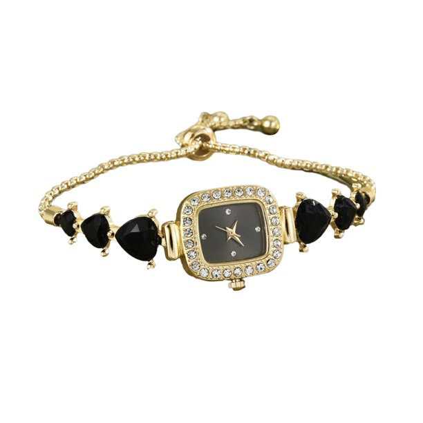 Reloj de pulsera de diamantes de imitación para mujer, reloj de pulsera analógico de cuarzo con esfera cuadrada pequeña, cadena de corazón de amor, reloj de vestir para mujer con correa ajustable