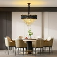 thumbnail image 2 of Huloretions Modern Crystal Chandelier,Crystal Chandeliers for Dining Room Lights Fixtures,3-Tier 5 Lights Round Crystal Lighting Fixtures for Living Room Entryway Kitchen Island, 2 of 6