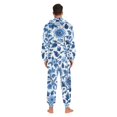 thumbnail image 4 of FORMRS Onesies Pajama for Adults Unisex Hoodie Winter Jumpsuit One Piece Sleepwear, Sizes S-2XL, Blue Floral Pattern, 4 of 7