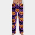 thumbnail image 2 of Trgacdwlo Halloween Pjs Men Cute Pumpkin Graphics Men's Pajama Pants Elastic Waist Drawstring Fall Winter Lounge Pants Men, 2 of 7
