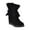 Black, variant on Women's Ruffle Ankle Boots Casual Hide Wedge Heels Cowgirl Booties Fashion Slip On Western Boots