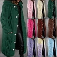thumbnail image 6 of yoeyoz Winter Clearance Long Hooded Cardigan Sweaters for Women Cable Knit Warm Coat Open Front Long Sleeve Jackets Button Down Loose Outerwears Chaquetas de Mujer Deals black and friday, 6 of 7