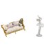 thumbnail image 1 of Sofá De Madera En Miniatura Y Figura De Bailarina, Escultura Artística Creativa Y Moderna De Bailarina Para Casa De Muñecas, Dormitorio, Oficina, Entrada, Simulación, 1 of 8