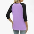 thumbnail image 6 of gakvbuo 3/4 Sleeve Tops Henley Shirts for Women's Tops Dressy Casual Color Block Pullover Tunic Top Blouses Button Up V-Neck Button-Down Shirts Trendy Business Work Blouses Outfit Basic Tees, 6 of 9