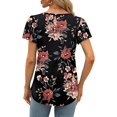 thumbnail image 4 of Gibobby Playera de Manga Corta con Cuello Redondo Camisetas sin mangas verano para mujer, corte holgado, cuello cuadrado plisado, camisetas manga corta, dobladillo c(Rojo,XL), 4 of 5