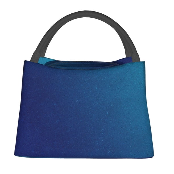Easygdp teal blue Bolsa de Almuerzo Insulada Reutilizable, Bolsa de Mano y Bandolera para Oficina, Trabajo, Viajes