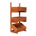 thumbnail image 2 of Estante de suelo, cesta de almacenamiento de frutas, organizador de latas multifuncional de madera. Marrón cálido, 2 of 9