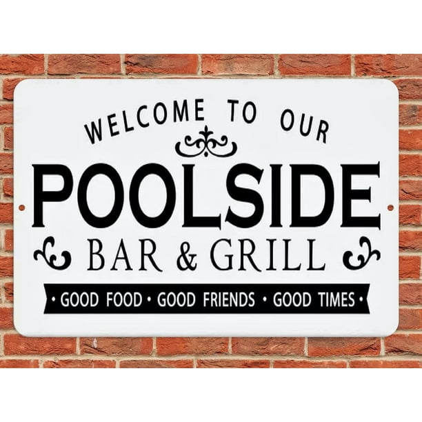 To Our Poolside Bar & Grill Sign Metal Aluminum 8"x12