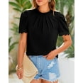 thumbnail image 3 of Blouses Décontractées pour Femmes avec Bordure en Dentelle Manches Courtes, 3 of 6