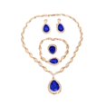 thumbnail image 5 of Fiudx Elegante Conjunto de Joyas, Collar de Aleación Bañado En Oro, Pendientes de Diamantes de Imitación de Brillantes, Anillo de Pulsera Duradero, Ideal para Banquetes Nupciales, Regalo Elegante par, 5 of 5
