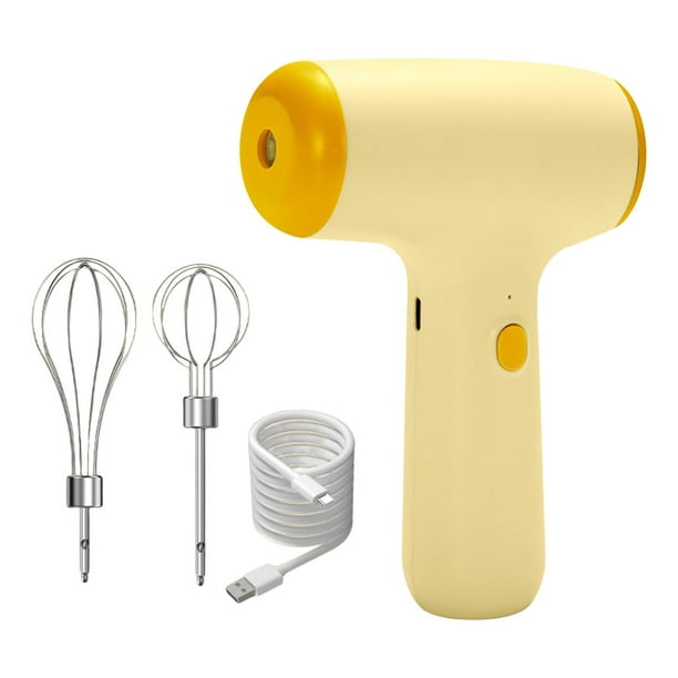 Batidora eléctrica batidora de crema recargable por USB fabricante de espuma de alta potencia cocina Amarillo