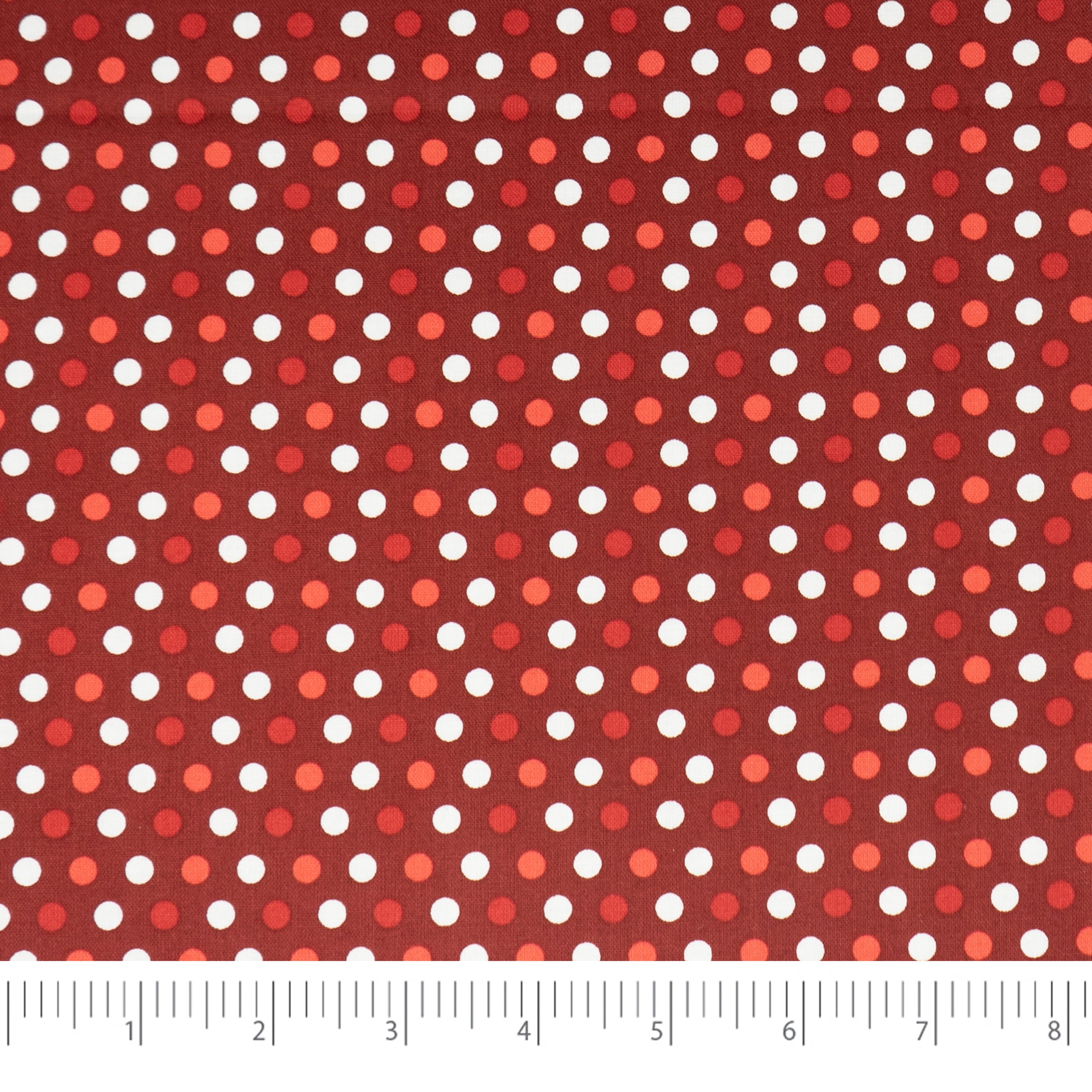 Singer Cotton Print Fabric, 100% Cotton, 1 Yard Precut, Red and White Dots
