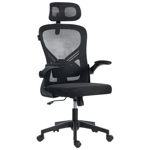 Silla de Oficina Flux Base EC343HR, Reposabrazos Abatibles, Soporta hasta 100Kg, Color Negro