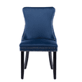 thumbnail image 5 of Tcbosik 2 Pack Velvet Dining Chairs, Upholstered Kitchen Chair with Button Tufted Back, Side Chair with Solid Wood Legs for Living Room, Bedroom, Easy Assembly, Blue, 5 of 10