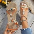 thumbnail image 4 of IUJSOY Womens Sandals Open Toe Braided Flats Slingback Sandals Casual Boho Beach Dress Shoes, 4 of 8