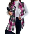 thumbnail image 5 of Cuteduck Womens Plus Size Sleeveless Plaid Vest Wool Blazer Jackets Cardigan Outerwear Fall Winter Tops 1X-4X, 5 of 6