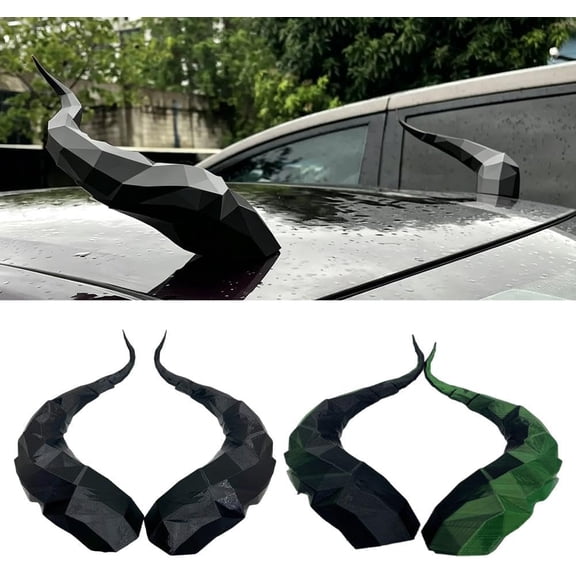 Universal Car Roof Dragon Horn Decor – Creative Devil Horn Car Exterior Decor – Cool Hood Ornament for Halloween and Daily Vehicle Modification (CC7)