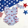 thumbnail image 2 of Wxirdiow Newborn 4th of July Girls Set 4th of July Baby Girl Outfit Sleeveless Stars and Striped Romper Dress Memorial Day Romper Fourth July Clothes Light Blue Size,0-3 Months, 2 of 4