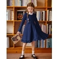 thumbnail image 6 of Arshiner Girls Dress, Long Sleeve A Line Twirly Skater Loose Casual/Party Dresses with Pocket, Summer Dresses Midi Sundress Beach Dress, 6 of 9