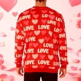 thumbnail image 5 of FAWUUDO Mens Valentines Day Printed Crewneck Sweatshirt Long Sleeve Pullover Casual Graphic Romantic Holiday Gift Cozy Comfortable Red XL, 5 of 9