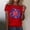Red, variant on Womens Tshirts Uk National Day Print Short Sleeve Crewneck Tee Daily Womens Tees Blue M