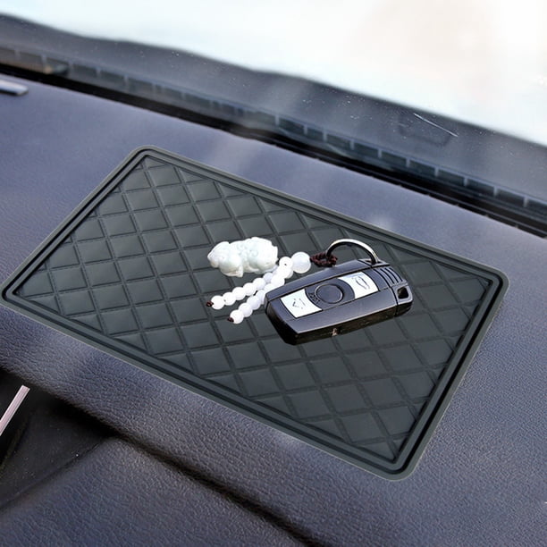 Alfombrilla de almacenamiento para salpicadero de coche | Almohadilla de cuero antideslizante para teléfono y navegador | Porta perfumes multifunción y organizador | Ajuste universal para todos los