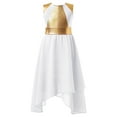 thumbnail image 1 of Venjoe Robe de Danse Sans Manches Métallique pour Filles, Ourlet Irrégulier, Blanc 6, 1 of 5