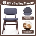 thumbnail image 6 of GZXS Upholstered Accent Side Chairs Set of 2, Charcoal Fabric Dining Chairs with Walnut Rubberwood Frame, Retro Style Seating for Home Dining & Living Areas, 6 of 10