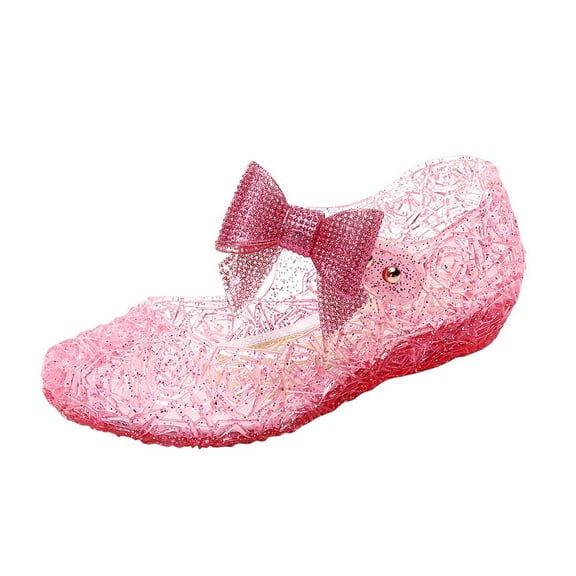 Staki Closed Toe Sandals for Girls Girls Sweet Princess Sandals Shoes Jelly Shoes Kid's Flat for Toddler/Little Kid(Red,11 Little Kid)