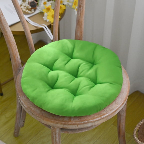 EazyTech Soft Thickened Round Chair Cushions for Yoga Dining Kitchen Sofa Balcony Outdoor Patio -Premium Chair Seat Pad Non-Slip, Tufted Design 16x16 Inch Green