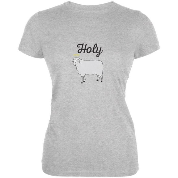 Holy Sheep Heather Grey Juniors Soft T-Shirt - 2X-Large