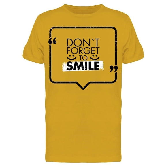 Happy Face Don't Forget To Smile Tee Men's -Image by Shutterstock