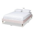 thumbnail image 7 of Bowery Hill Mid-Century Upholstered Velvet Platform Full Bed in Pink, 7 of 7