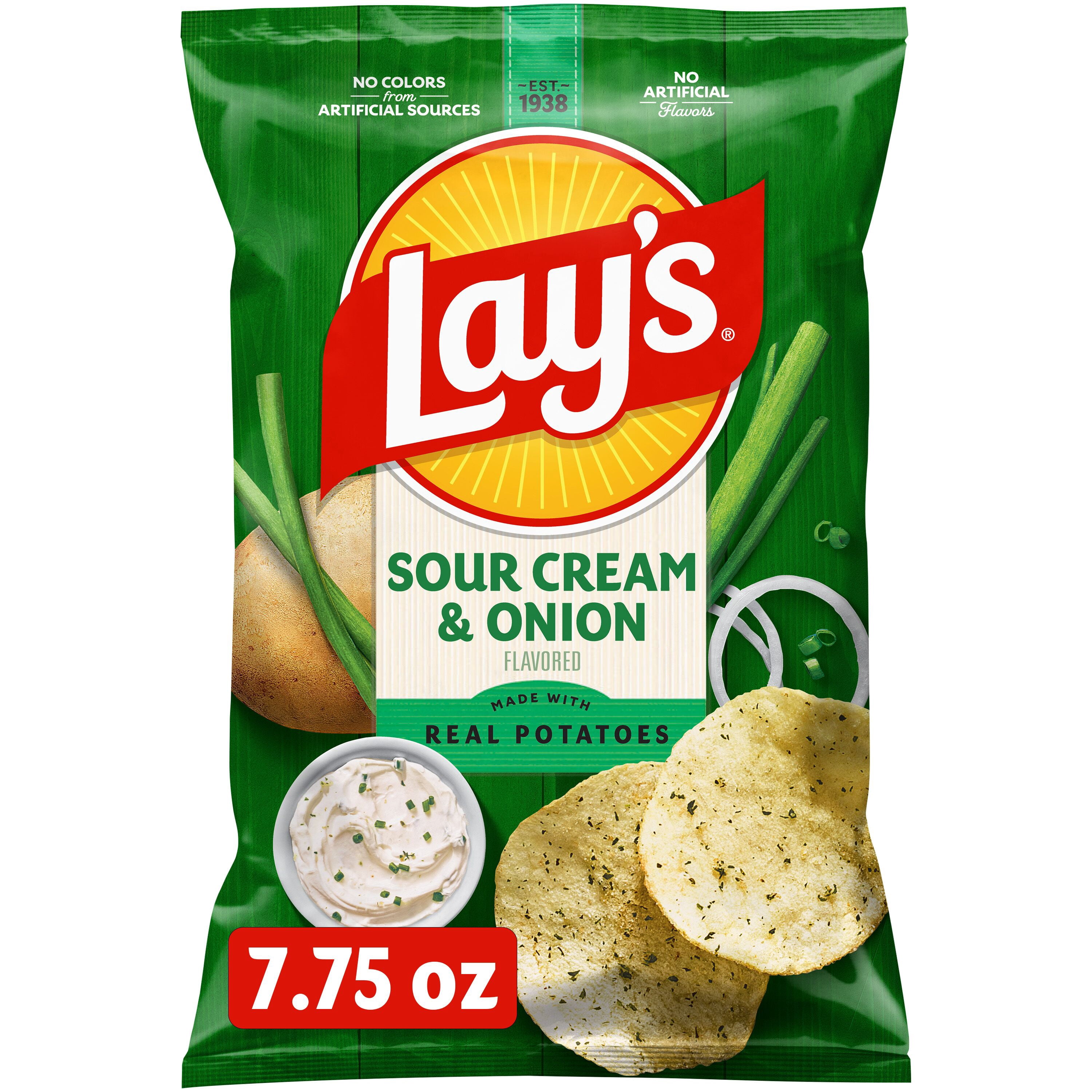 PLACEBO layz potato 5’7 30.8 cl Lay's Farm-Grown Sour Cream & Onion Potato Chips, Perfectly Crispy