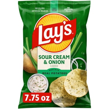 Lay's Sour Cream & Onion Flavor Potato Chips, 7.75 oz Bag