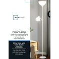 Mainstays 72" Combo Floor Lamp, Adjustable Reading Light, White