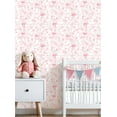 thumbnail image 3 of Boho Peel and Stick Wallpaper Pink Floral Ribbons Butterflies White Wall Mural 23.6in x 9.8ft Self Adhesive Removable Wall Paper Renter Friendly Wallpaper for NurseryGirls Bedroom Cabinets, 3 of 8