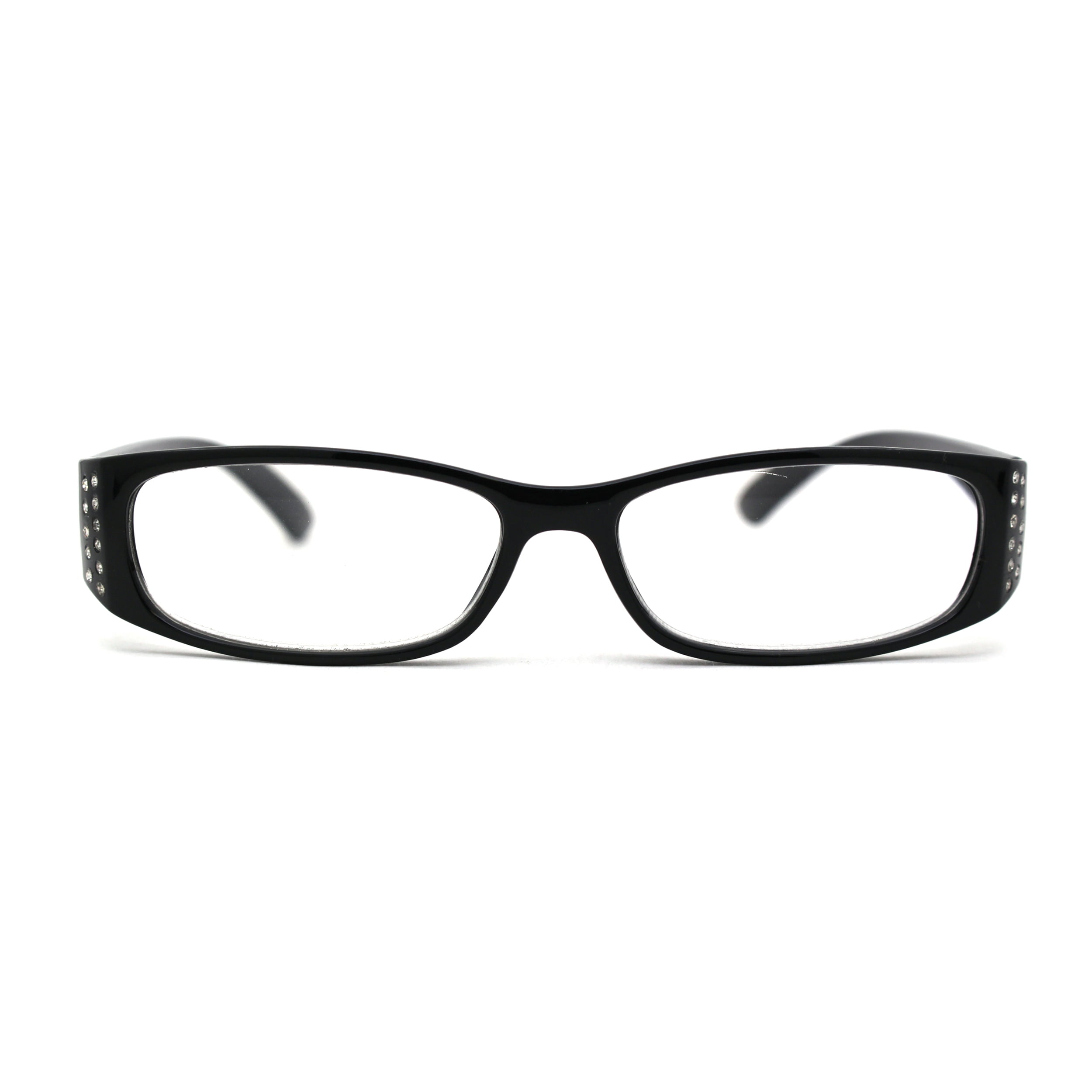 black rhinestone reading glasses