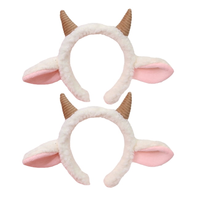 2 uds. Adorable diadema con orejas de oveja, banda para el pelo con orejas de oveja imitada, diadema de animales artificiales para fiesta y Cosplay