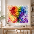 thumbnail image 5 of Rainbow Gradient Floral Bouquet in Cream Watercolor Washes, Whimsical Watercolor for Flower Lovers, Botanical Wall Art Decor, Housewarming Gift, Tapestry Wall Hanging for Living Room and Bedroom, 5 of 7
