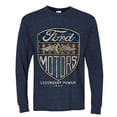 thumbnail image 2 of Wild Bobby, 1983 Vintage Distressed Ford Motors Legendary Power Cars and Trucks Mens Long Sleeve Shirt, Vintage Heather Navy, X-Large, 2 of 3