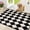 Black/Checkered-2'8" x 4' (Rectangular), variant on Indoor Door Mat 24''x36'' Non Slip Front Welcome Mats Washable Shoe Dirt Trapper For Entryway Low Profile Kitchen Carpet Entrance Hallways Dogs