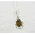 thumbnail image 2 of Sterling Silver Wire-wrapped Crystal Teardrop Necklace, Smoky, 16 Inch, 2 of 2