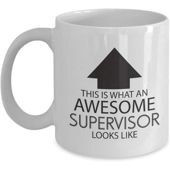 This is What an Awesome Supervisor Looks Like - Inspirational Sarcasm Birthday Christmas Humor Gift Idea Novelty Tea Cup for Coworker Friend Men Women Adult