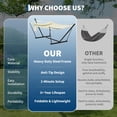 thumbnail image 3 of Double Hammock with Stand & Pillow - 450 lb Capacity Outdoor Hammock for 2 Persons, Patio, Backyard & Poolside, 3 of 7