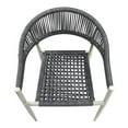 thumbnail image 6 of Furniture of America Clark Aluminum Patio Dining Chair in Light Gray (Set of 2), 6 of 13
