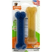 Nylabone Dental Chew and Flexi Bone Combo Pack Dog Chew Toys Chicken Flavor Medium/Wolf - Up to 35 lbs.