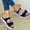 Blue, variant on Latrodar Shower Sandals Women Retro Comfortable Trendy Slide Sandals Women Summer Jeweled BOHO Sparkly Slide Sandals Platform Heels Slip on Sandals Beach Slides Indoor Breathable Slides