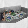 thumbnail image 6 of Folk Art Soft Flannel Fleece Throw Blanket, Traditional Folkloric Polish Wzory Lowickie with Flowers Leaves and Roosters, Cozy Plush for Indoor and Outdoor Use, 50" x 70", Multicolor, by Ambesonne, 6 of 6